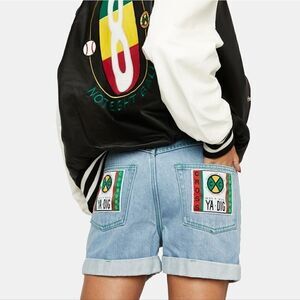 Cross Colours New With Tag Women's Size 34 Cuffed Light Blue Cotton Denim Shorts